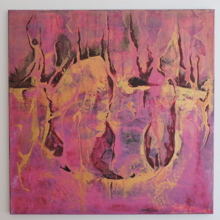 Abstrakte Malerei - Acryl auf Struktur 80x80